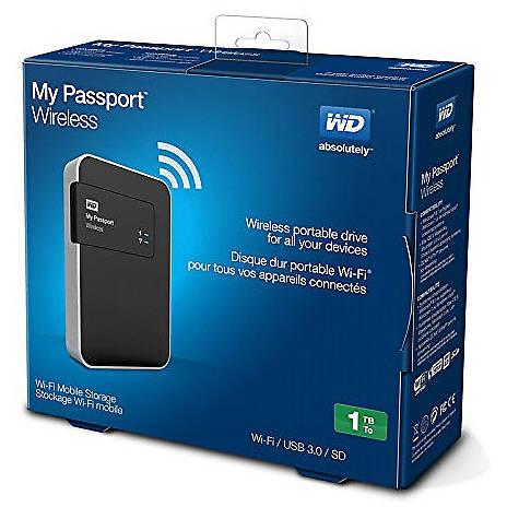 Hard Disk Extern WD My Passport Wireless, 1TB, 2.5'', Negru