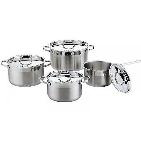 Set de gatit 8 piese,inox 0.6mm, baza capsulata in 5 straturi, Heinner, Aleida