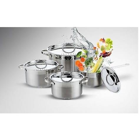 Set de gatit 8 piese,inox 0.6mm, baza capsulata in 5 straturi, Heinner, Aleida