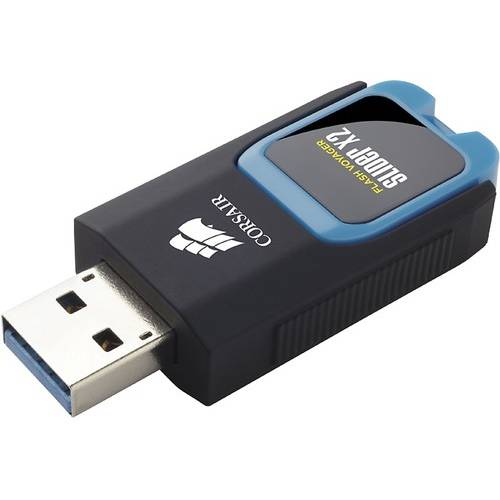 Memorie USB Corsair Voyager Slider X2, 32GB, USB 3.0, Negru/Albastru