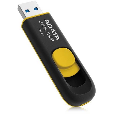 Memorie USB A-DATA UV128, 16GB, USB 3.0, Negru/Galben