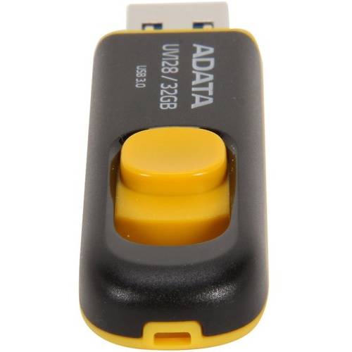 Memorie USB A-DATA UV128, 32GB, USB 3.0, Negru/Galben