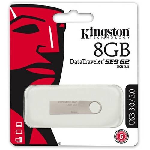 Memorie USB Kingston DataTraveler SE9 G2, 8GB, USB 3.0, Argintiu