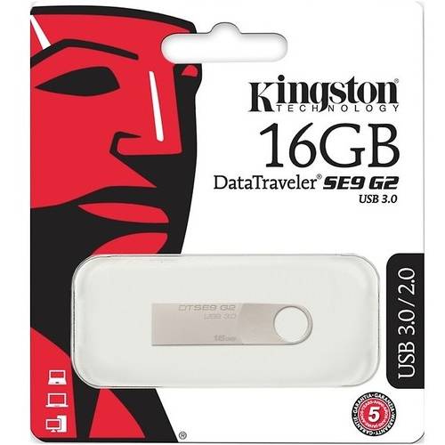 Memorie USB Kingston DataTraveler SE9 G2, 16GB, USB 3.0, Argintiu