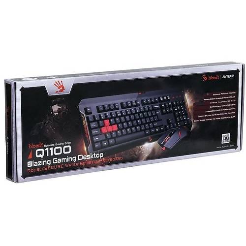 Kit Tastatura si Mouse A4Tech Bloody Q1100 USB, Negru