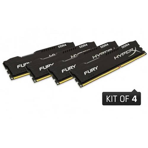 Memorie Kingston HyperX FURY DDR4 16GB (4x4GB), 2400 MHz, CL15, Quad Channel Kit