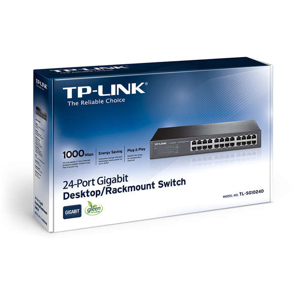 Switch TP-LINK TL-SG1024D, 24 Porturi Gigabit, 10/100/1000