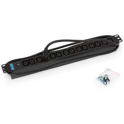 PDU TRITON RAB-PD-X09-A1, 14 prize C13 IEC320, Cablu 2m, Negru