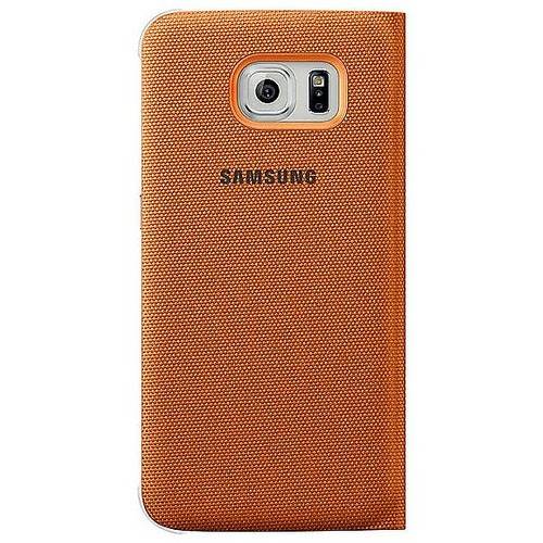 Husa tip S-View Samsung pentru Galaxy S6 G920, Orange textil