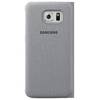 Samsung Husa tip S-View pentru Galaxy S6 G920, Argintiu textil