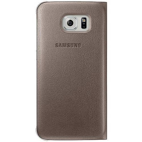 Husa tip S-View Samsung pentru Galaxy S6 G920, Auriu