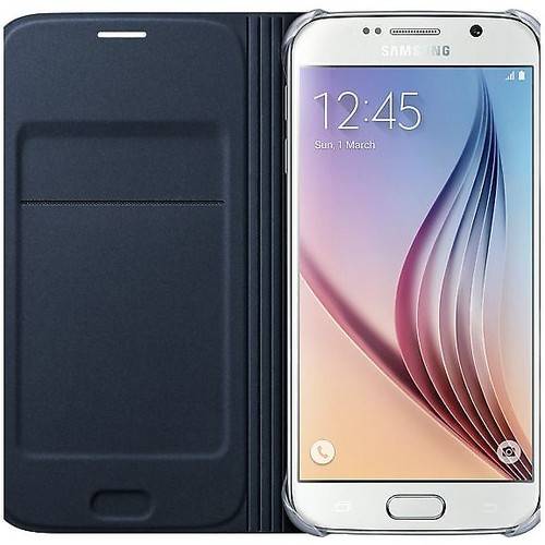 Husa tip Flip Wallet Samsung pentru Galaxy S6 G920, Negru textil