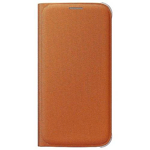Husa tip Flip Wallet Samsung pentru Galaxy S6 G920, Orange textil