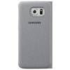 Husa tip Flip Wallet Samsung pentru Galaxy S6 G920, Argintiu textil