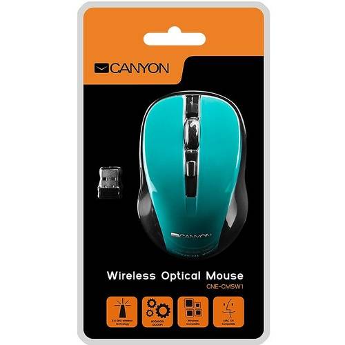 Mouse Canyon CNE-CMSW1, 1200 dpi, Wireless, Verde