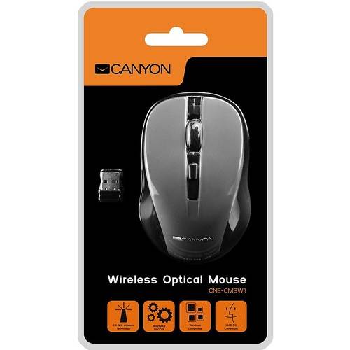 Mouse Canyon CNE-CMSW1, 1200 dpi, Wireless, Graphite
