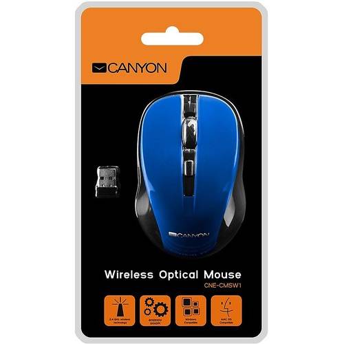 Mouse Canyon CNE-CMSW1, 1200 dpi, Wireless, Albastru