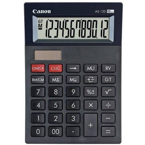 Calculator de birou Canon AS-120, 12 digiti, Negru