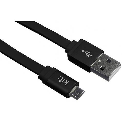 Kit Cablu date Micro USB-USB, plat, 1m, Negru