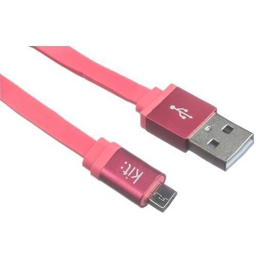 Kit Cablu date Micro USB-USB, plat, 1m, Roz