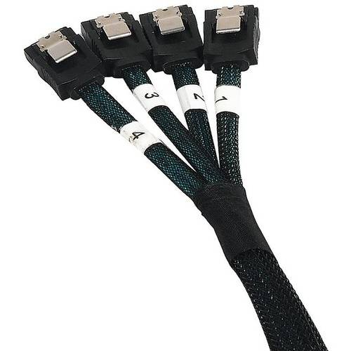 Cablu 4 x SATA Orico 90cm, Conector 90 grade, Negru