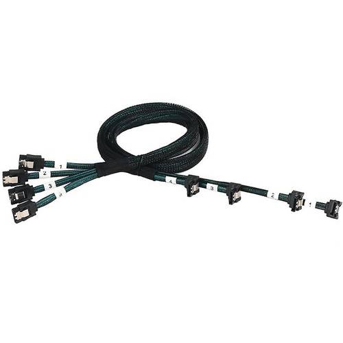 Cablu 4 x SATA Orico 90cm, Conector 90 grade, Negru