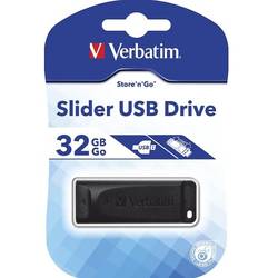 Memorie USB Verbatim Store 'n' Go Slider, 32GB, USB 2.0, Negru