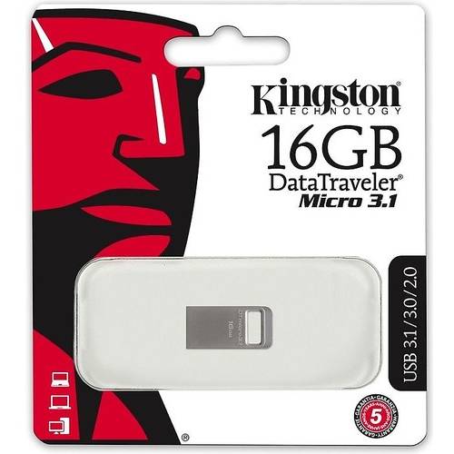 Memorie USB Kingston DataTraveler Micro 3.1, 16 GB, USB 3.1, Argintiu