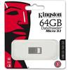 Memorie USB Kingston DataTraveler Micro 3.1, 64 GB, USB 3.1, Argintiu