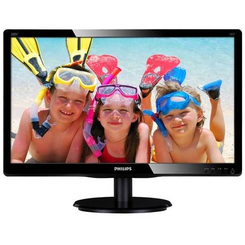 Monitor LED Philips 200V4QSBR, 19.5'', FHD, 8 ms, Negru