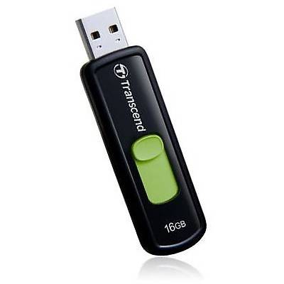 Memorie USB Transcend JetFlash 500, 16GB, USB 2.0, Negru/Verde