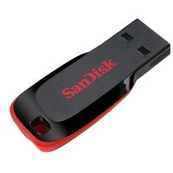 Memorie USB SanDisk Cruzer Blade, 16GB, USB 2.0, Negru/Rosu