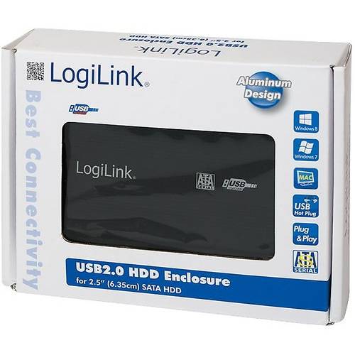 Rack Logilink UA0041B, Extern, 2.5'', SATA - USB 2.0, Negru