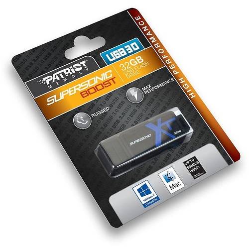 Memorie USB PATRIOT Supersonic Boost XT, 32GB, USB 3.0, Negru