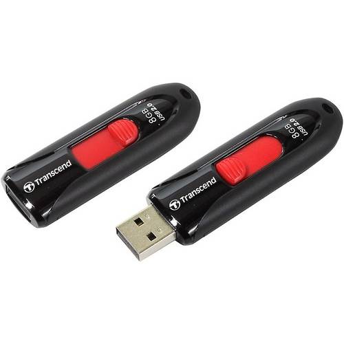 Memorie USB Transcend JetFlash 590, 8GB, USB 2.0, Negru/Rosu
