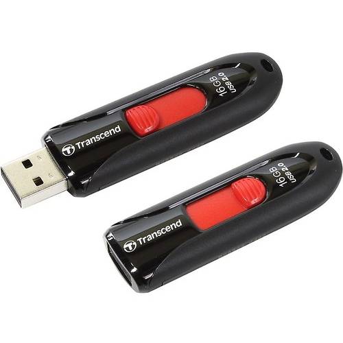 Memorie USB Transcend JetFlash 590, 16GB, USB 2.0, Negru/Rosu