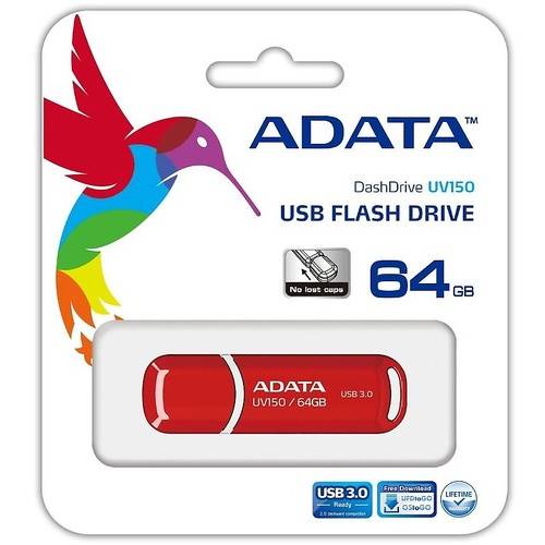 Memorie USB A-DATA DashDrive UV150, 64GB, USB 3.0, Rosu