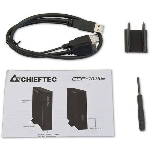 Rack Chieftec CEB-7025S, Carcasa HDD, 2.5 inch, S-ATA to USB 3.0, Negru