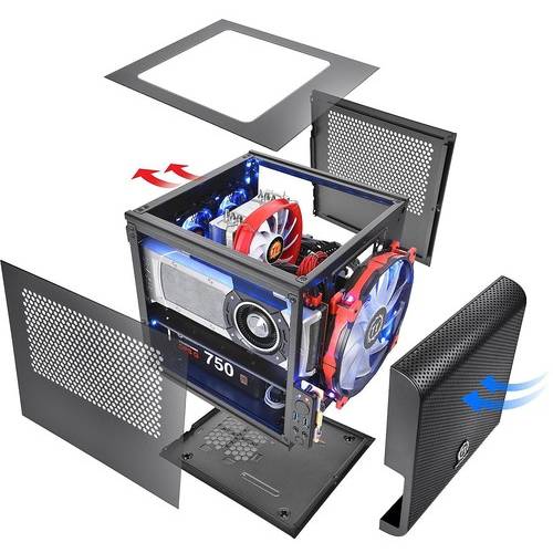 Carcasa Thermaltake Core V1, CubeTower, Fara sursa, Negru