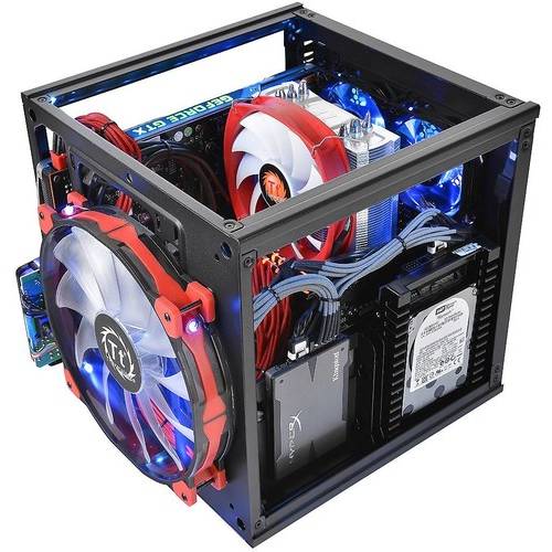 Carcasa Thermaltake Core V1, CubeTower, Fara sursa, Negru