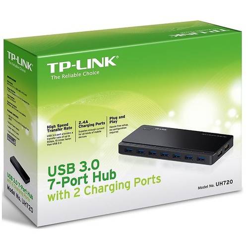 Hub USB TP-LINK UH720, USB 3.0, 7 porturi + 2 porturi pt incarcare