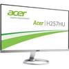 Monitor LED Acer H257HUSMIDPX, 25'' QHD, 4ms, Argintiu