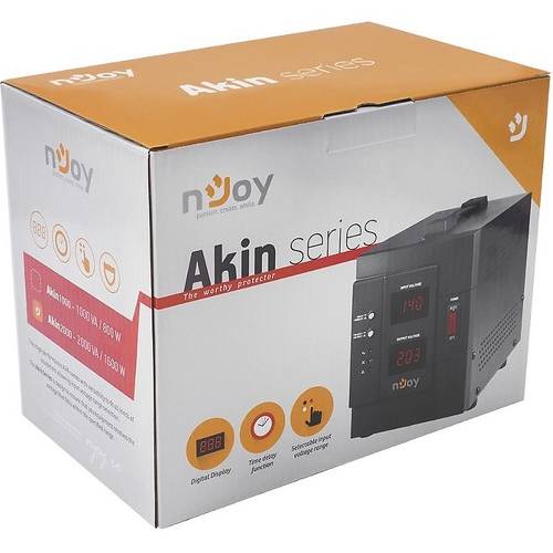 Stabilizator de tensiune nJoy AVR Akin 2000, 2000VA, 1600W