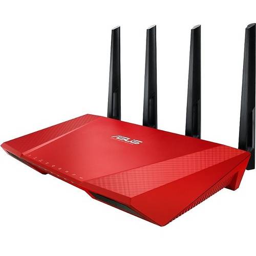 Router Wireless Asus   RT-AC87U RED, 600 + 1734 Mbps, Dual Band 2.4GHz si 5GHz, 3G si 4G, Management, Rosu