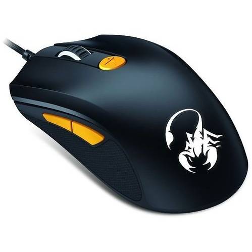 Mouse Genius Scorpion M8-610, Laser, 8200 dpi, USB, Negru/Portocaliu