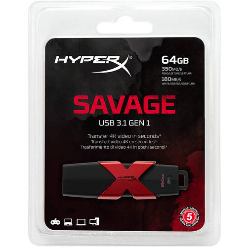 Memorie USB Kingston HyperX Savage, 64GB, USB 3.1