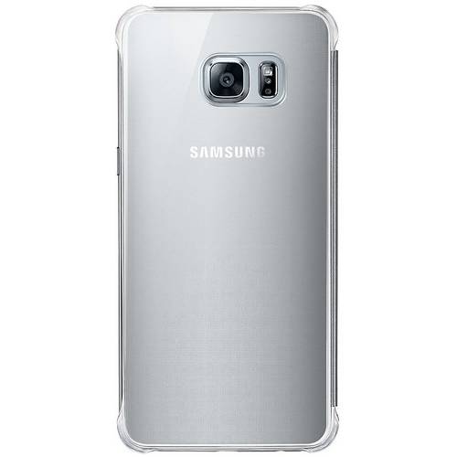 Husa tip Clear View Samsung pentru Galaxy S6 Edge+ G928, Silver