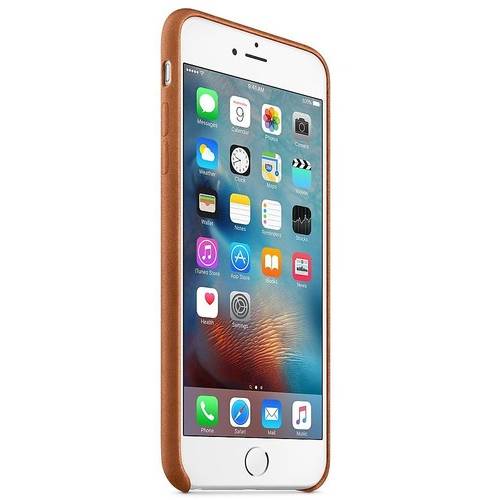 Capac protectie spate Apple Leather Case Premium pentru iPhone 6s Plus, Saddle Brown