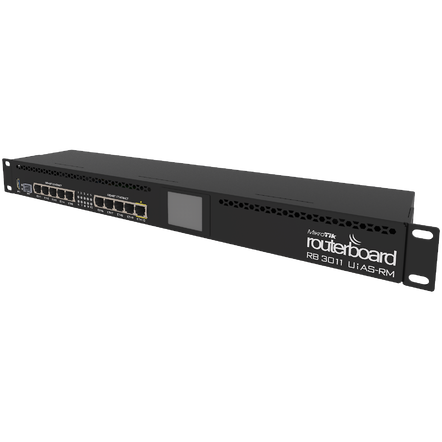 Router MikroTik RB3011UIAS-RM, 10 x GigaLan + 1 x PoE, LCD