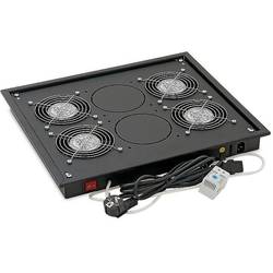 Panou ventilatie Triton pentru rack de podea 19 inch, 4 ventilatoare 230V/60W cu termostat, flux axial, gri